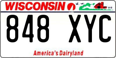 WI license plate 848XYC