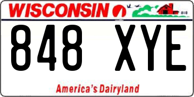 WI license plate 848XYE