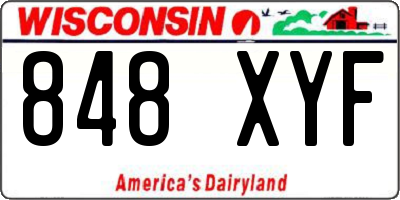 WI license plate 848XYF