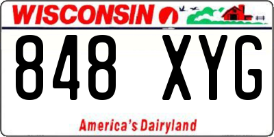 WI license plate 848XYG