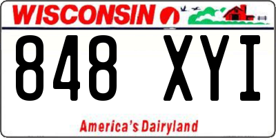 WI license plate 848XYI