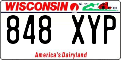 WI license plate 848XYP