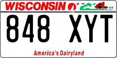 WI license plate 848XYT