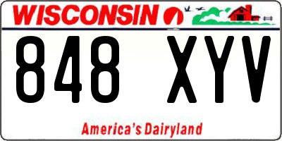 WI license plate 848XYV
