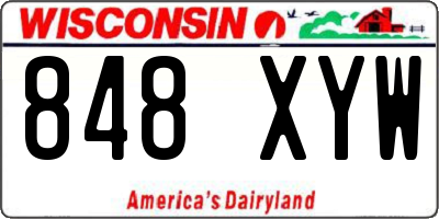 WI license plate 848XYW