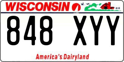 WI license plate 848XYY