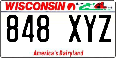 WI license plate 848XYZ