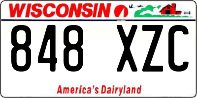 WI license plate 848XZC