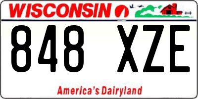 WI license plate 848XZE
