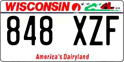 WI license plate 848XZF