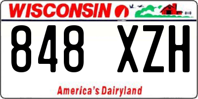 WI license plate 848XZH