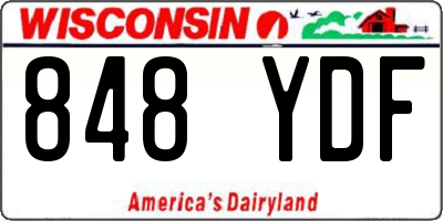 WI license plate 848YDF