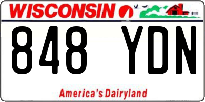 WI license plate 848YDN