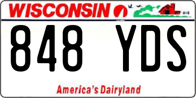 WI license plate 848YDS