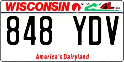 WI license plate 848YDV