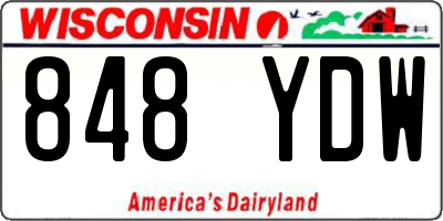 WI license plate 848YDW