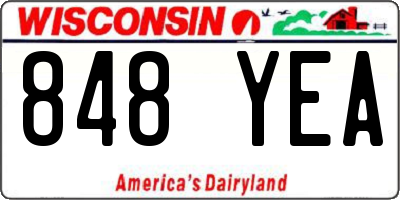 WI license plate 848YEA