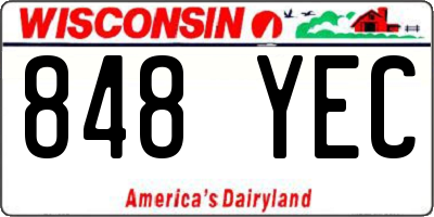 WI license plate 848YEC