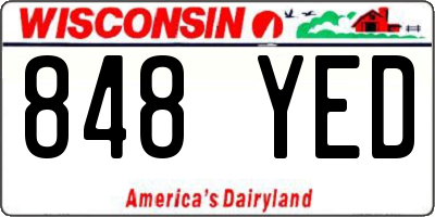 WI license plate 848YED