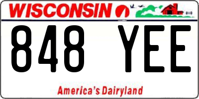 WI license plate 848YEE