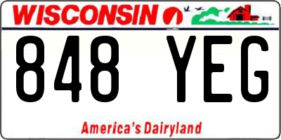WI license plate 848YEG