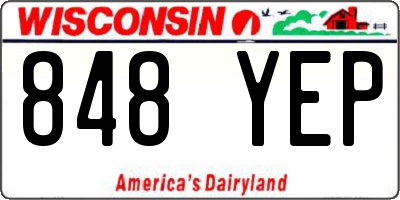 WI license plate 848YEP