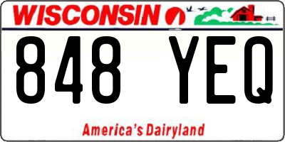 WI license plate 848YEQ