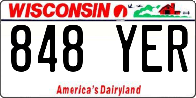 WI license plate 848YER