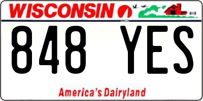 WI license plate 848YES