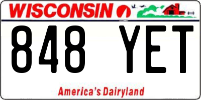 WI license plate 848YET