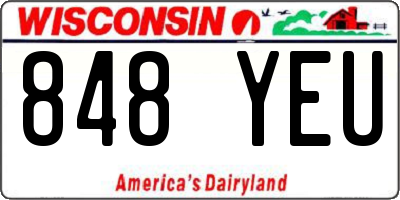 WI license plate 848YEU
