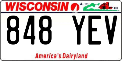 WI license plate 848YEV