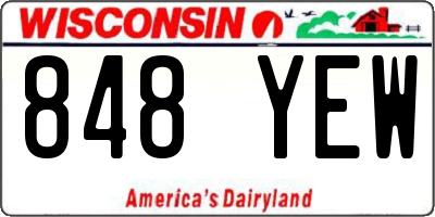 WI license plate 848YEW