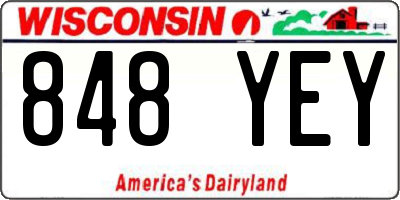 WI license plate 848YEY