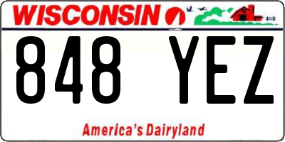 WI license plate 848YEZ
