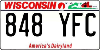 WI license plate 848YFC