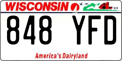 WI license plate 848YFD