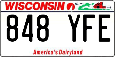 WI license plate 848YFE