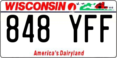 WI license plate 848YFF