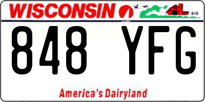 WI license plate 848YFG