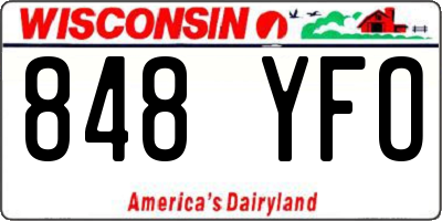 WI license plate 848YFO
