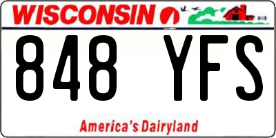 WI license plate 848YFS