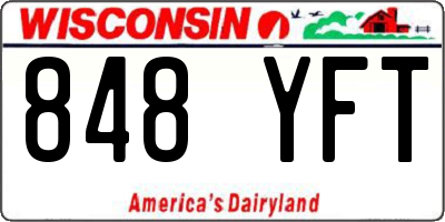 WI license plate 848YFT