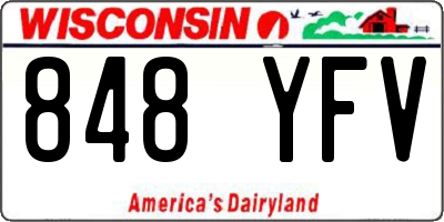 WI license plate 848YFV