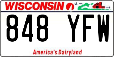 WI license plate 848YFW