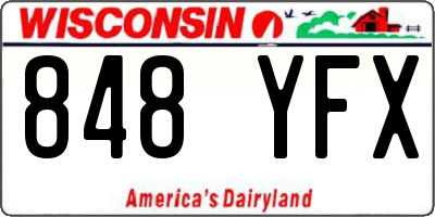 WI license plate 848YFX