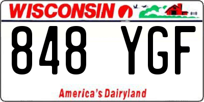 WI license plate 848YGF