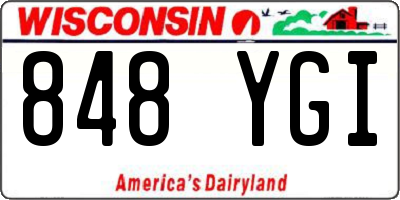 WI license plate 848YGI