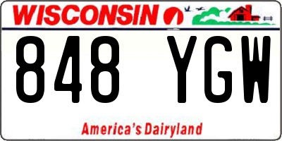 WI license plate 848YGW