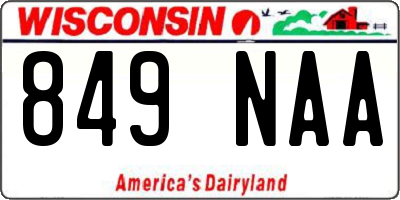 WI license plate 849NAA